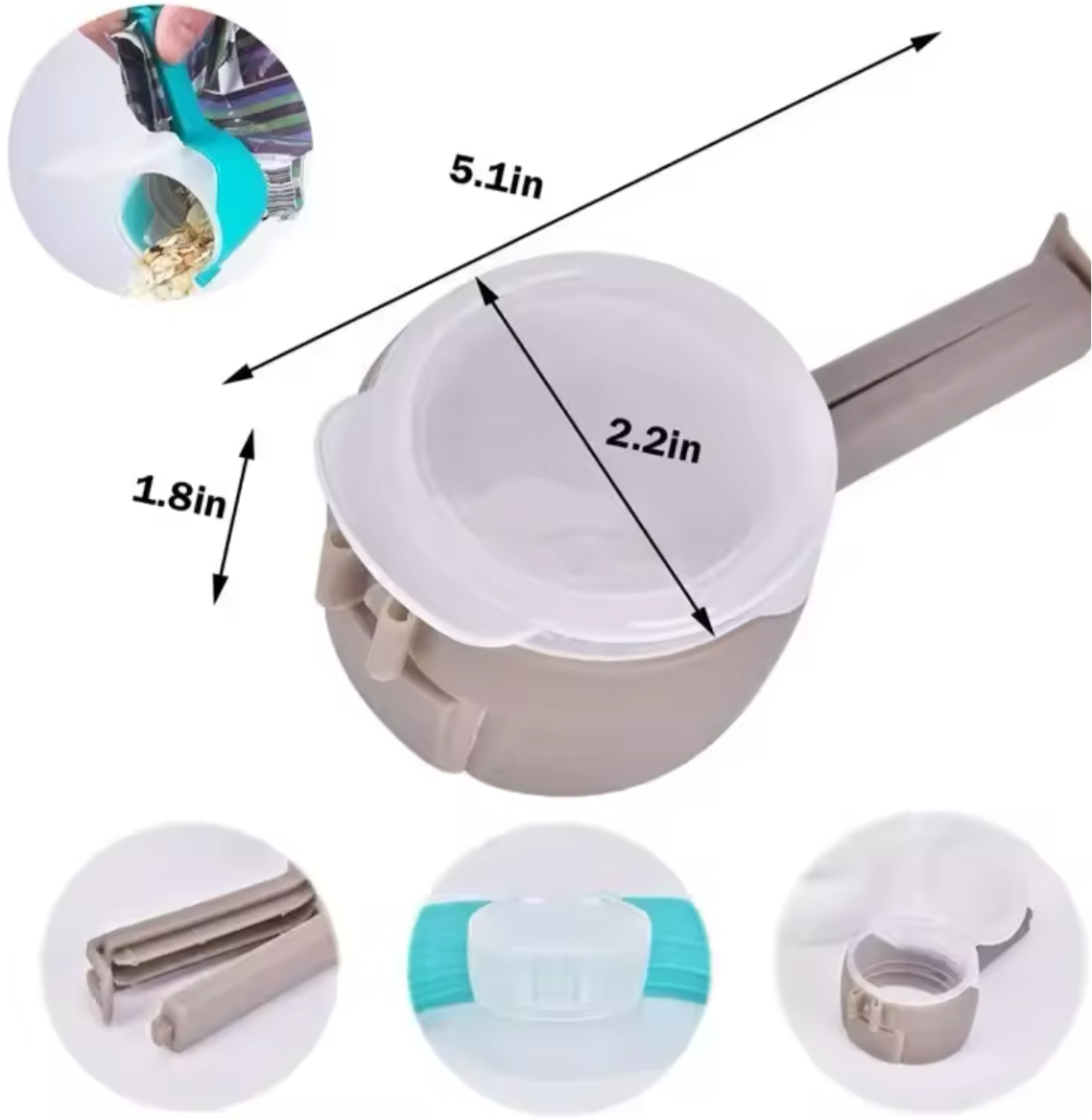 Snack Sealing Clip Fresh Keeping Sealer Clamp Plastic Helper Food Saver Travel Kitchen Gadgets Seal Pour Food Storage Bag Clip