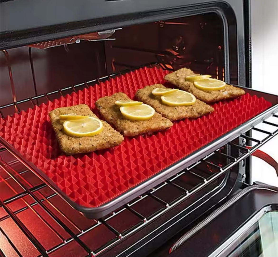 Non-Stick Silicone Pyramid Cooking Mat Baking Mat With Grid Versatile Oven BBQ Cooking Mat Heat-Resistant Mat Kitchen Tools Kitchen Gadgets