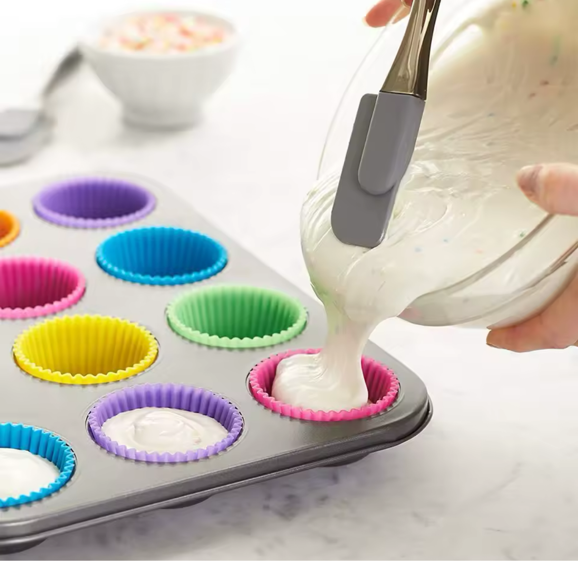 Silicone Cake Mold Round Shaped Muffin Cupcake Baking Molds Kitchen Cooking Bakeware Maker DIY Cake Decorating Tools Accessories