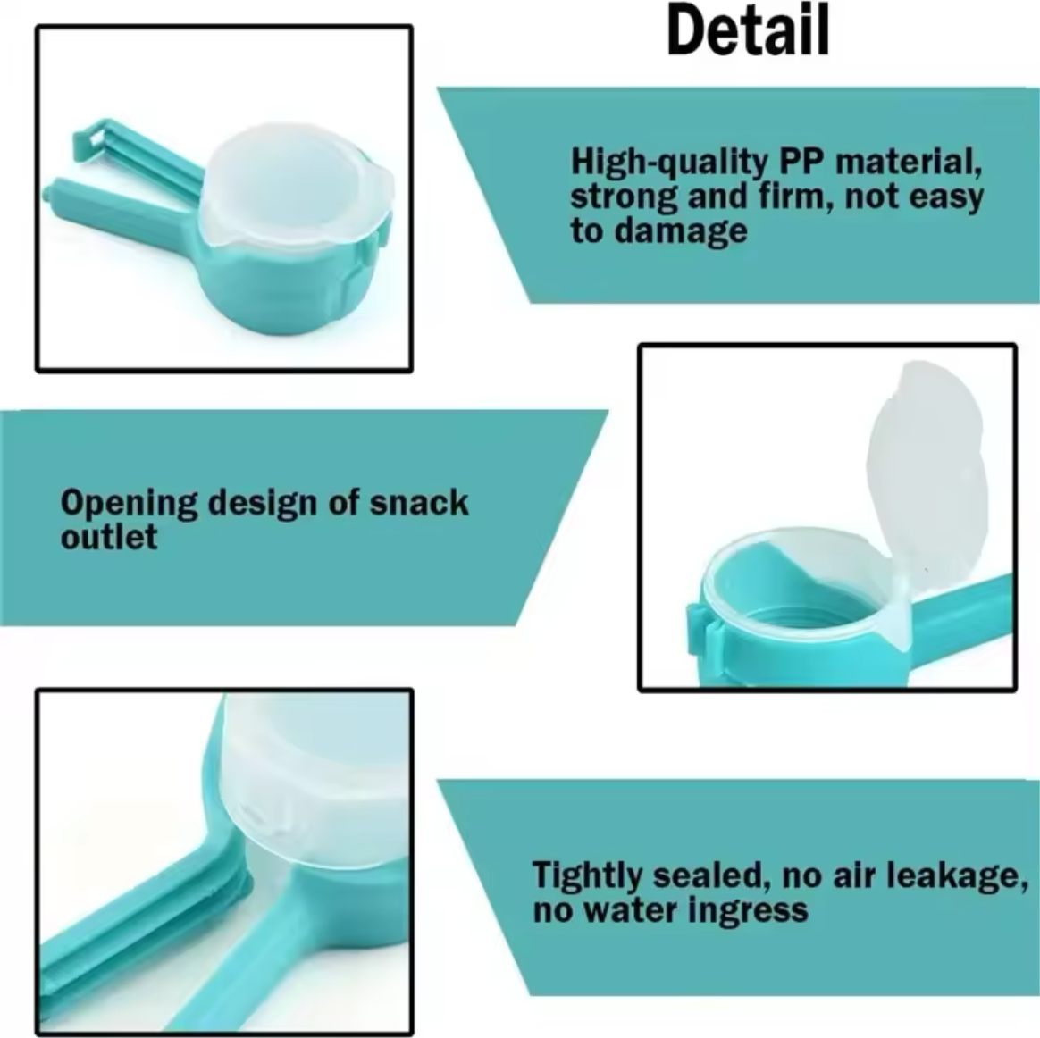 Snack Sealing Clip Fresh Keeping Sealer Clamp Plastic Helper Food Saver Travel Kitchen Gadgets Seal Pour Food Storage Bag Clip