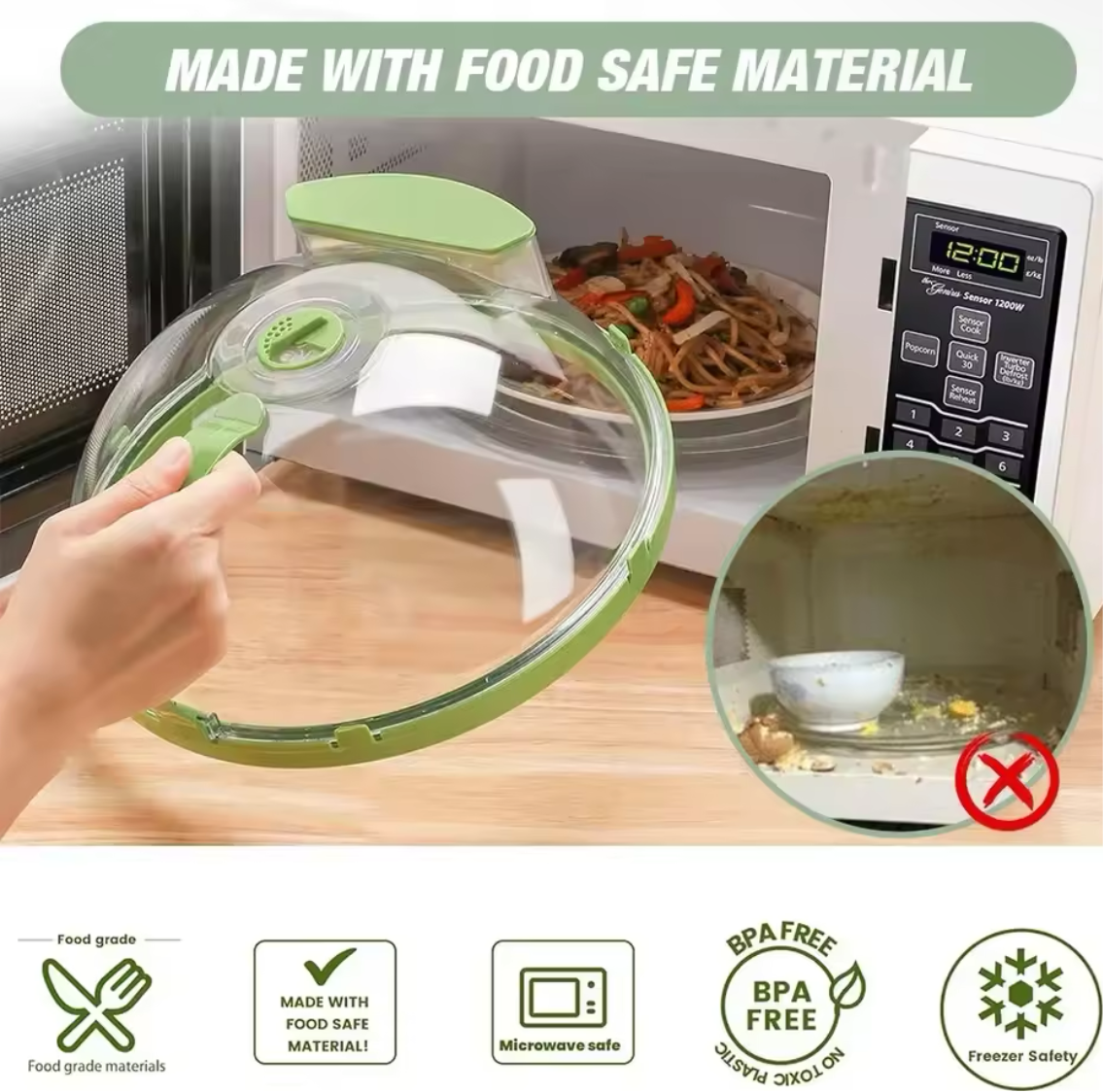 Food Heating Cover Microwave Splash Proof Cover Food Preservation Cover Oil Proof Cover Kitchen Accessories Fly food cover