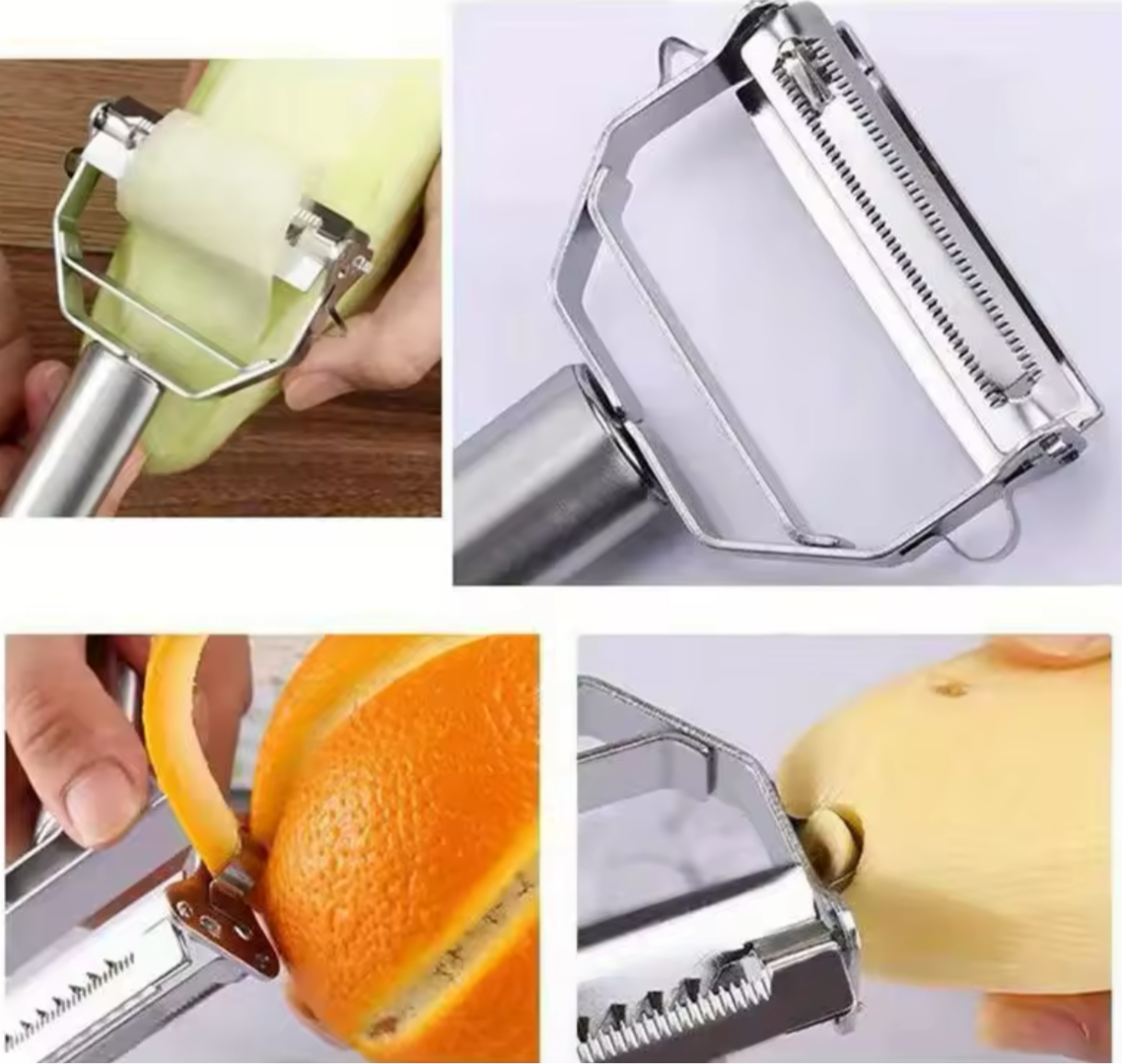 4 in 1 Stainless Steel Multi-function Peeler Slicer Vegetable Fruit Potato Cucumber Grater Portable Sharp Kitchen Accessory Tool