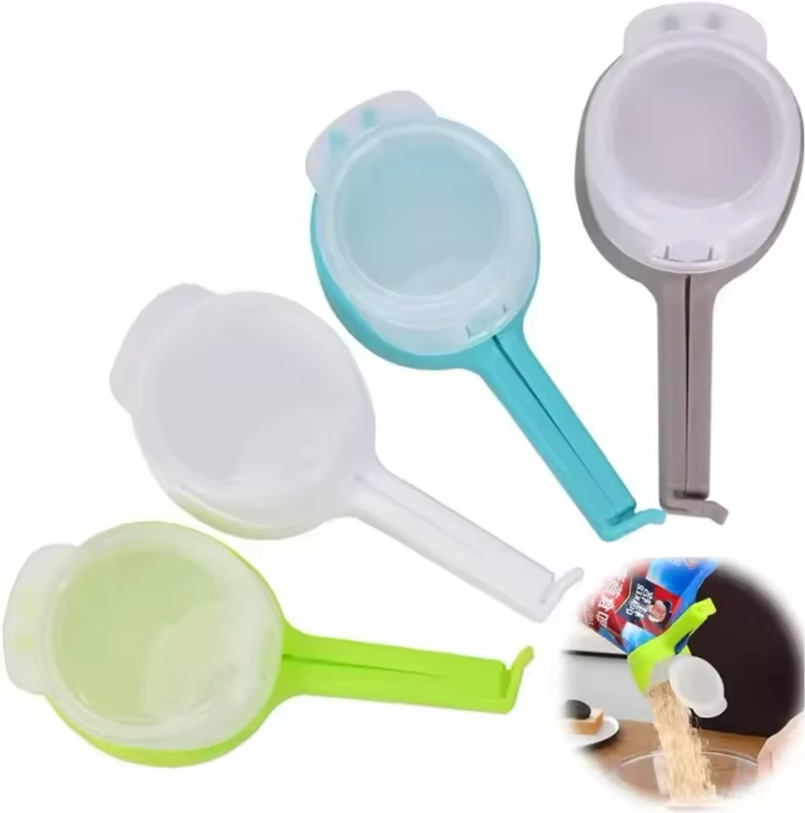 Snack Sealing Clip Fresh Keeping Sealer Clamp Plastic Helper Food Saver Travel Kitchen Gadgets Seal Pour Food Storage Bag Clip