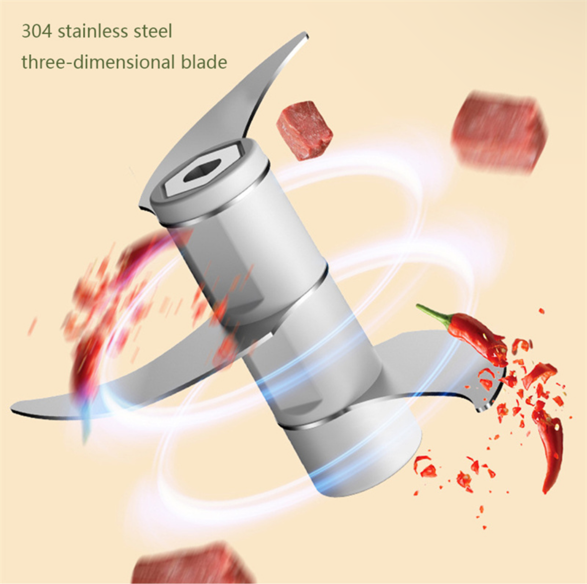 2 In 1 Electric Garlic Chopper USB Rechargeable Vegetable Chili Meat Ginger Masher Handheld Multipurpose Kitchen Gadgets