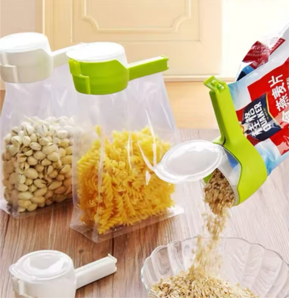 Snack Sealing Clip Fresh Keeping Sealer Clamp Plastic Helper Food Saver Travel Kitchen Gadgets Seal Pour Food Storage Bag Clip