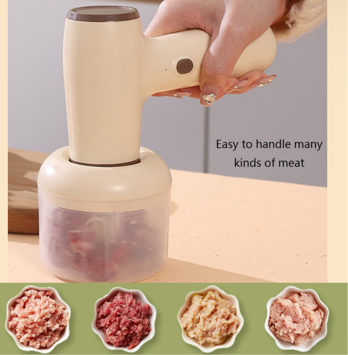2 In 1 Electric Garlic Chopper USB Rechargeable Vegetable Chili Meat Ginger Masher Handheld Multipurpose Kitchen Gadgets