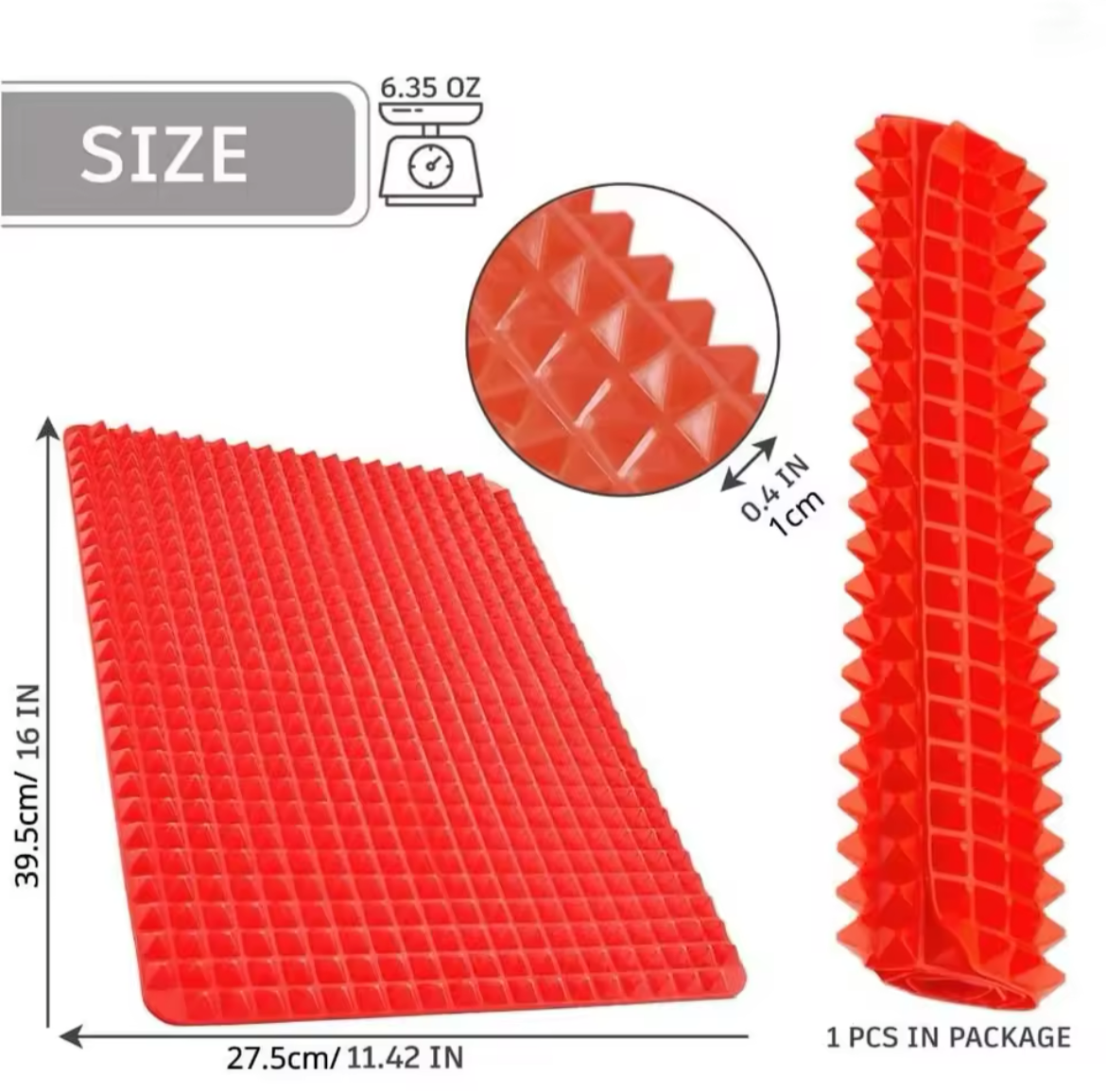Non-Stick Silicone Pyramid Cooking Mat Baking Mat With Grid Versatile Oven BBQ Cooking Mat Heat-Resistant Mat Kitchen Tools Kitchen Gadgets